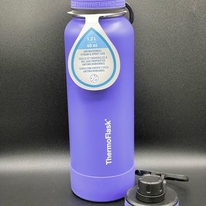 Thermoflask 40oz Purple Hot Or Cold Bottle With Straw& Spout Lids